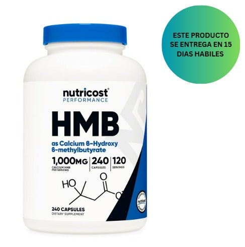 Nutricost HMB (Beta-Hidroxi Beta-Metilbutirato) 1000 mg 240 cápsulas