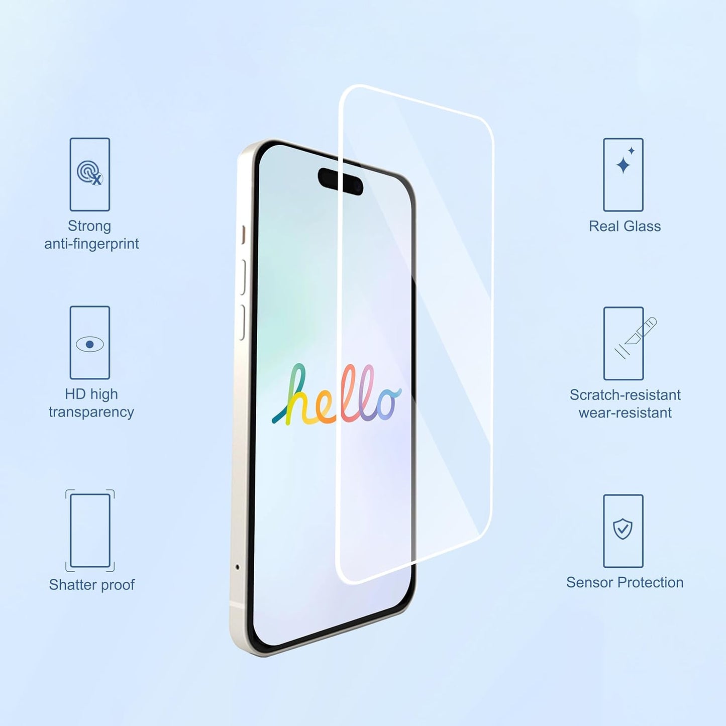 Protector de Pantalla Ailun 3 Unidades para iPhone 17 Pro Max [6.9 pulgadas] Vidrio Templado