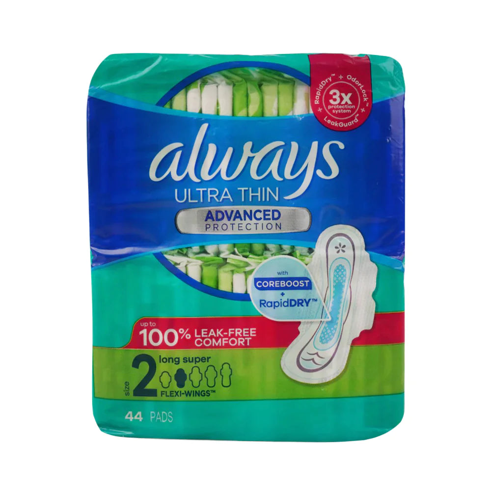 Always Toallas femeninas ultra finas talla 1 de absorción regular, sin alas, sin perfume, 44 unidades