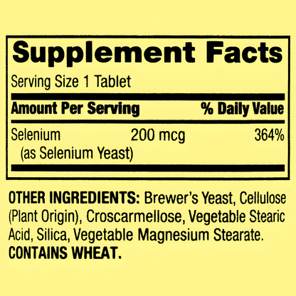 Selenium - Spring Valley - 200 mcg - 100 Tabletas