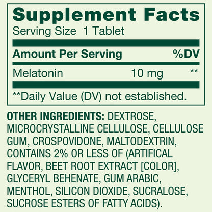 Melatonina 10mg Fast Dissolve , 120 tab sabor a fresa - Spring Valley
