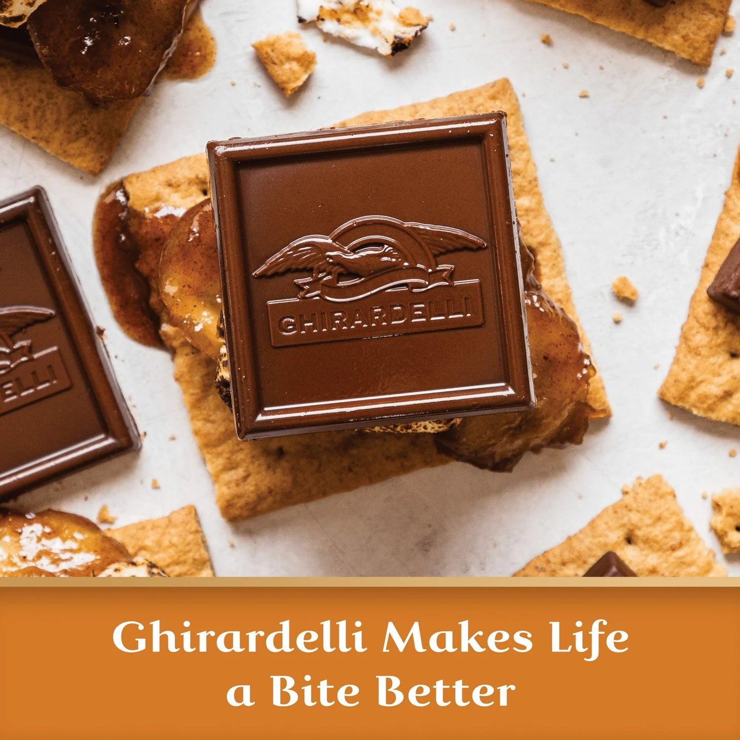 GHIRARDELLI Barra de Cuadrados de Chocolate con Leche y Caramelo - 138g