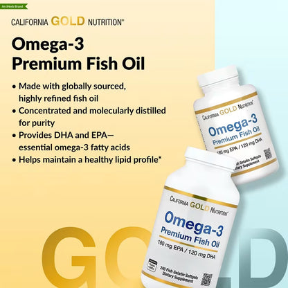 California Gold Nutrition, Omega-3, Premium Fish Oil, 240 Softgels