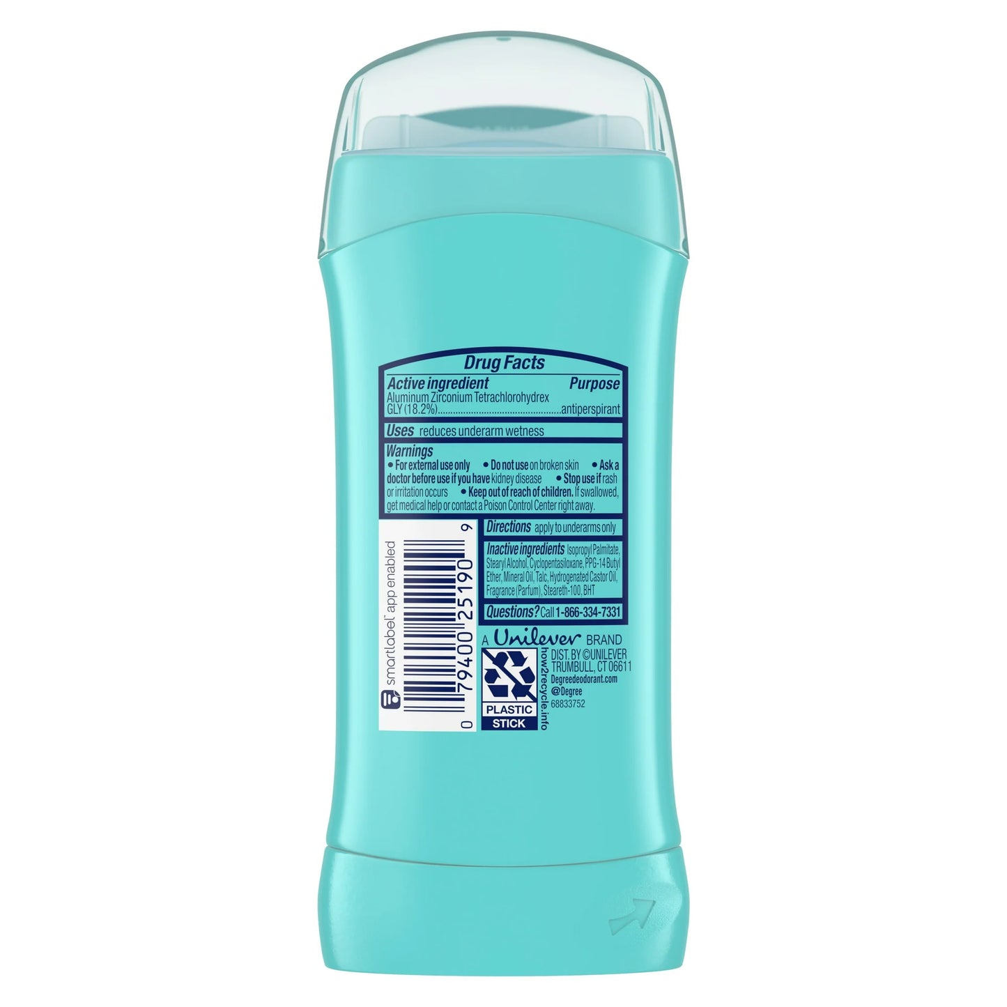 Degree Desodorante Antitranspirante Original Ducha Limpia 48H Odor Protection para Mujeres, 74g