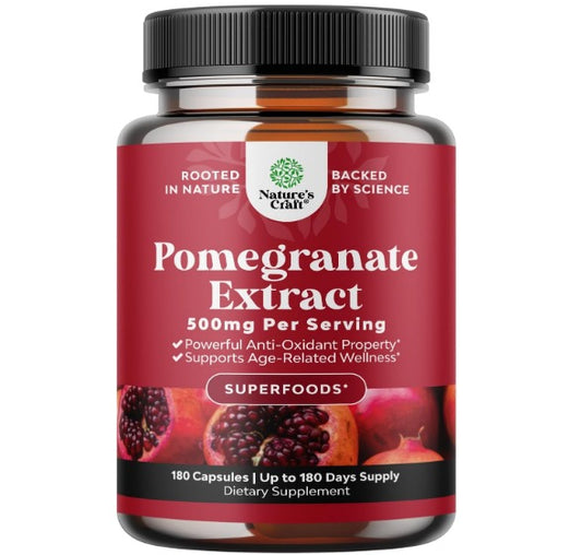 Nature´s Craft - Pomegranate Extract 500mg, 180 capsulas
