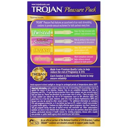 Trojan Pleasure PACK Condones lubricantes 12 unidades