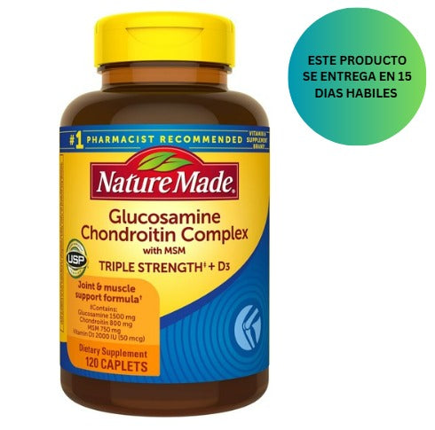 Nature Made Complejo de glucosamina condroitina con MSM, 120 comprimidos