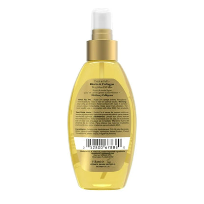 Thick y Full Oil Mist biotina y colágeno para el cabello, 118ml