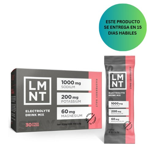 LMNT - Electrolitos sin azúcar - Sal de frambuesa | Mezcla de bebida | 30 unidades