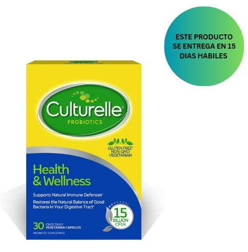 Culturelle Suplemento probiótico diario de salud y bienestar, 30 unidades