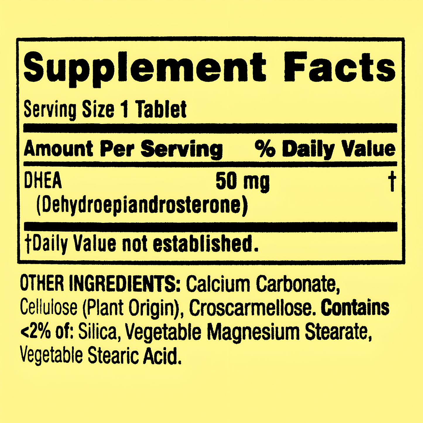 DHEA SPRING VALLEY 50 mg, 50 Tabletas