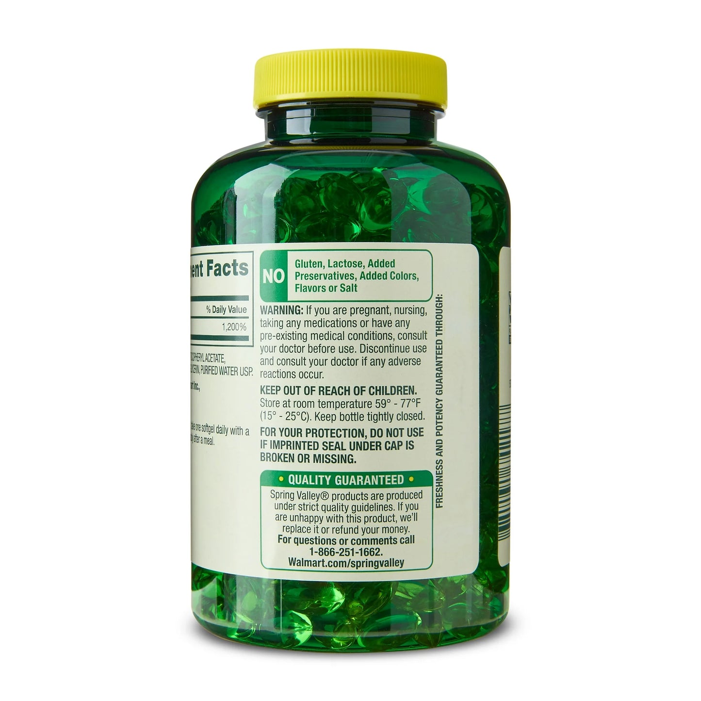 Spring Valley Vitamina E , 180 mg 400UI Capsulas de gel
