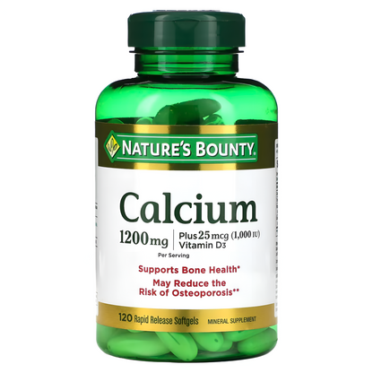Nature's Bounty Calcium Plus Vitamin D3 1200 mg 120 capsulas blandas