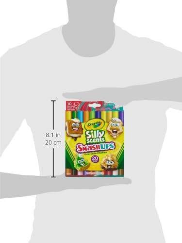 Crayola Silly Scents Smashups, marcadores de línea ancha lavables de doble extremo, 10 unidades, 20 colores y aromas, no tóxicos