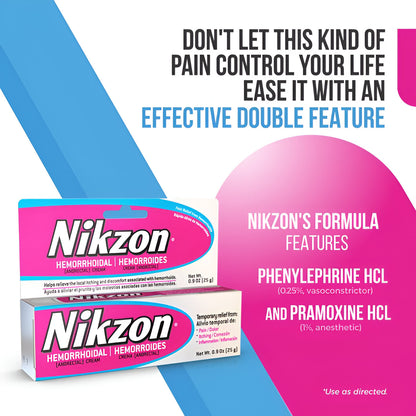 Nikzon Crema de tratamiento calmante para la picazón hemorroidal, 0.9 oz