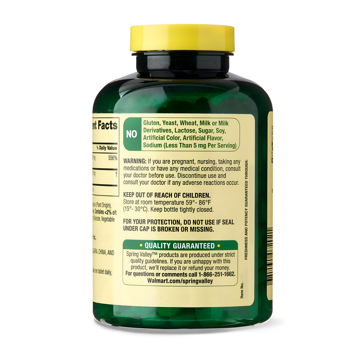 Vitamina C Spring Valley 500 mg, 500 Tabletas