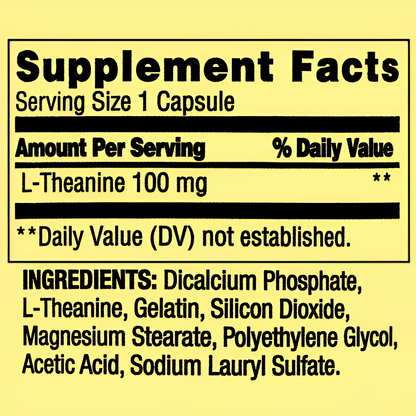 L-Theanine 100mg , 100 capsulas - Spring Valley