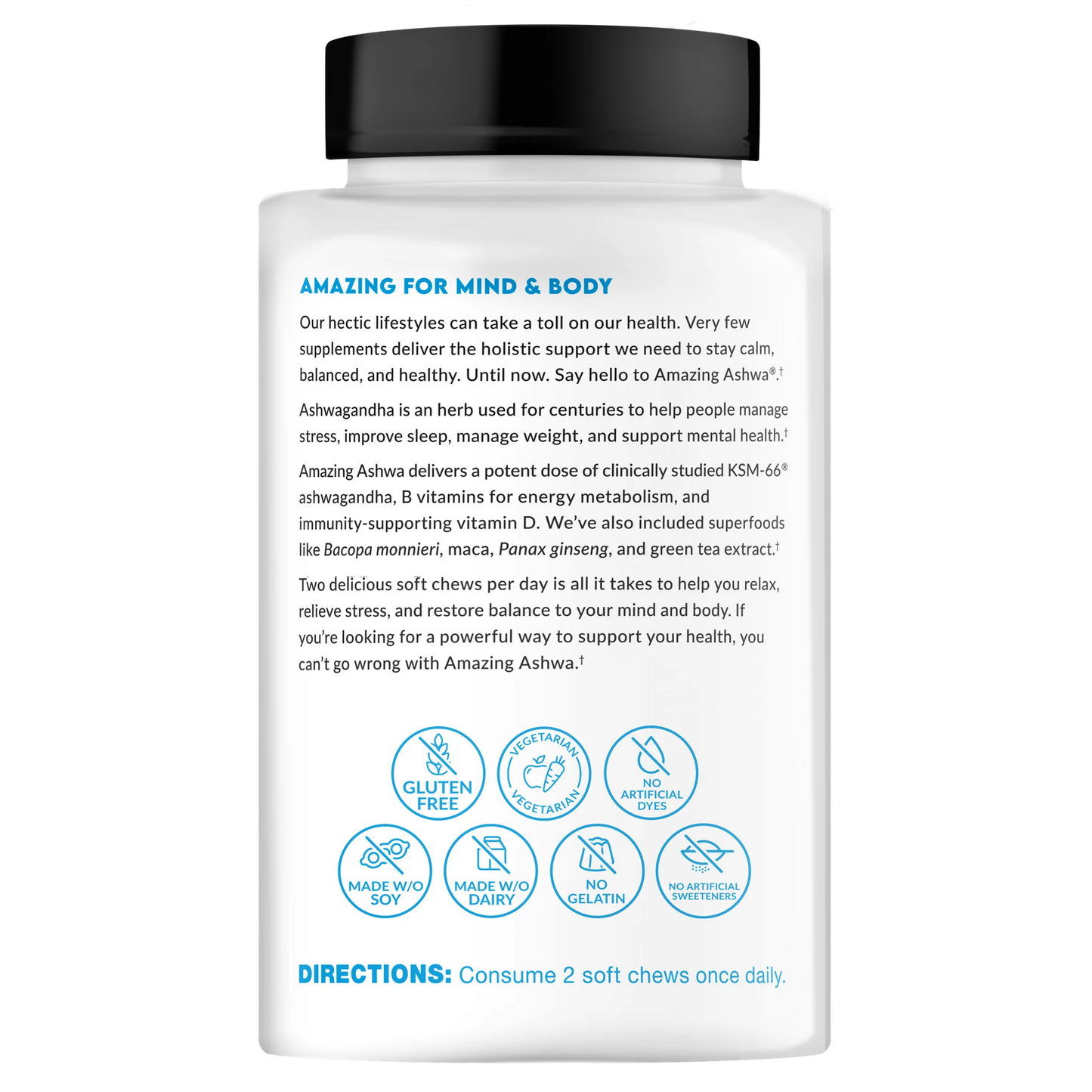 Force Factor Increíble Ashwa, gomitas de ashwagandha KSM-66, 60 gomitas cherry