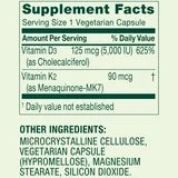 Vitamina K2+D3 Spring Valley - 90 Capsulas Vegetarianas