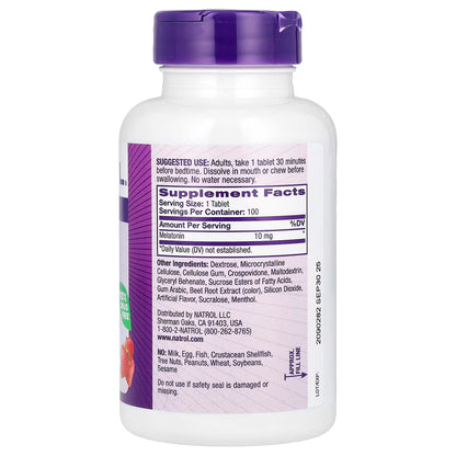 Natrol Melatonina 10mg Fast Dissolve 100 tabletas sabor a fresa
