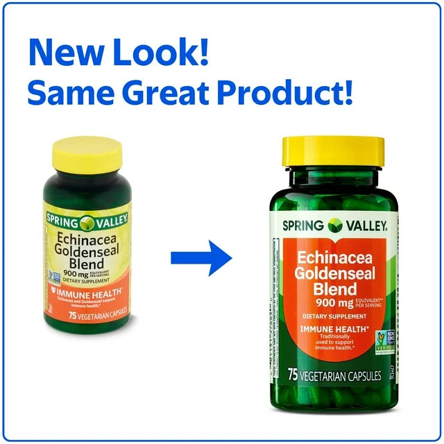 Spring Valley Echinacea GoldenSeal Blend, 900 mg, 75 cápsulas