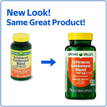 Spring Valley Echinacea GoldenSeal Blend, 900 mg, 75 cápsulas