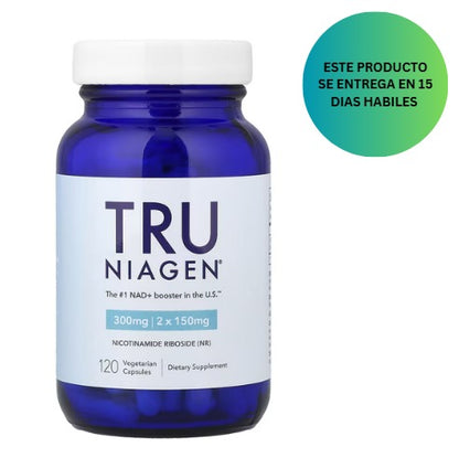 TRU NIAGEN Suplemento NAD patentado para la función cerebral, antienvejecimiento y regeneración celular, niagen, 120 Capsulas