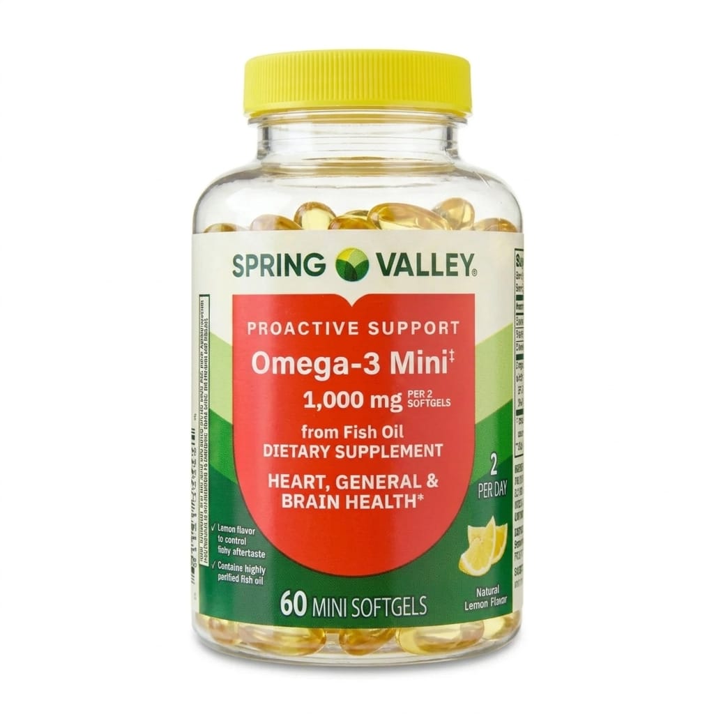 Omega-3 Mini Fish Oil Spring Valley 1000 mg en mini softgels