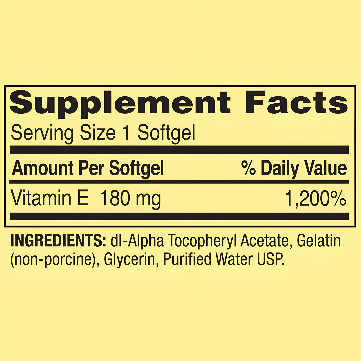 Spring Valley Vitamina E , 180 mg 400UI Capsulas de gel