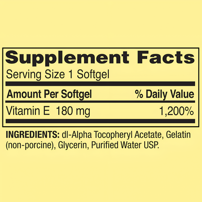 Spring Valley Vitamina E , 180 mg 400UI Capsulas de gel