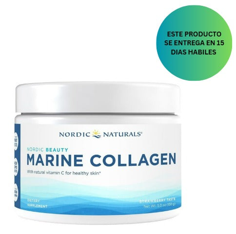 Nordic Naturals Nordic Beauty - Polvo de colágeno marino, fresa, 150g