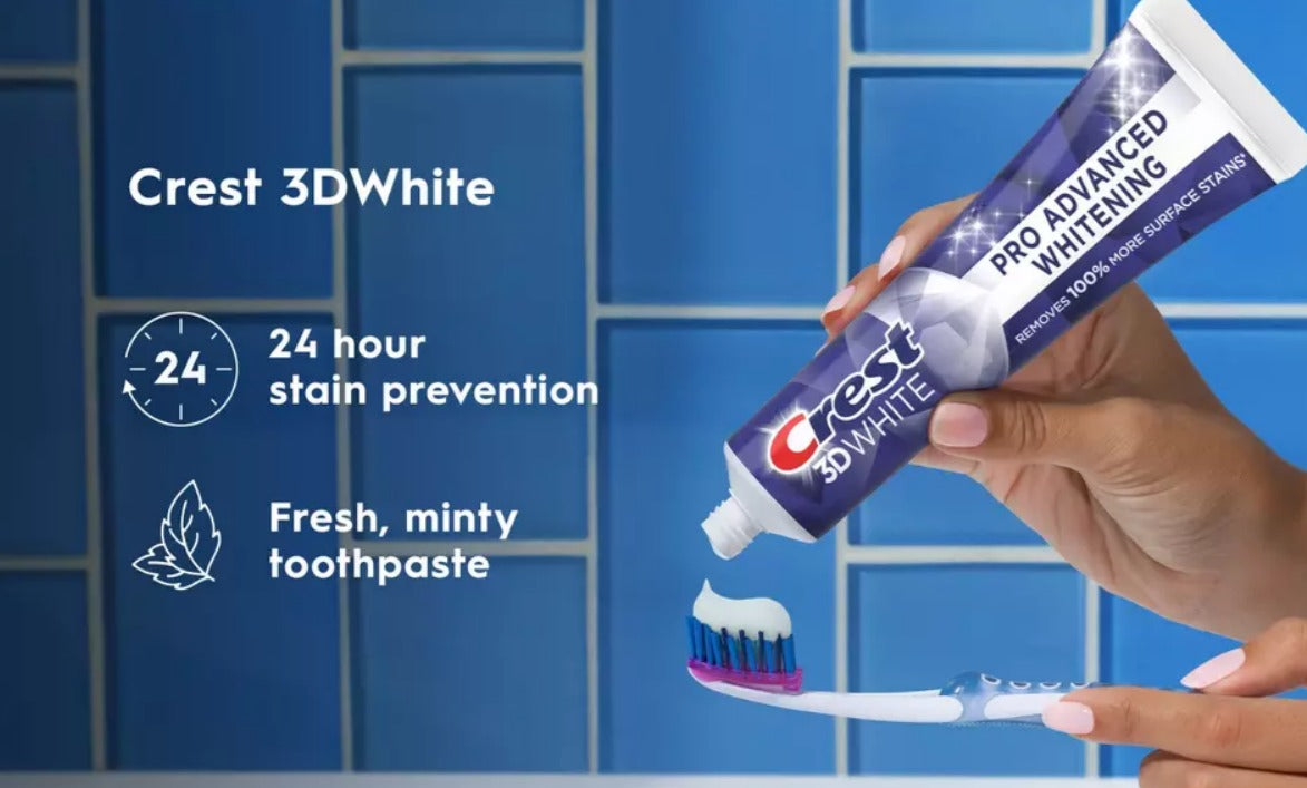 Crest 3D White Pasta de dientes blanqueadora avanzada con flúor  147 g