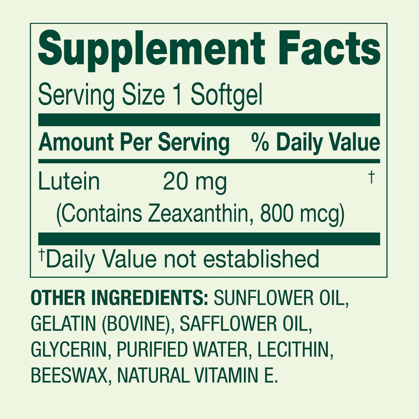 Spring valley - Lutein 20mg con zeaxanthin, 30 capsulas