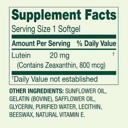 Spring valley - Lutein 20mg con zeaxanthin, 30 capsulas