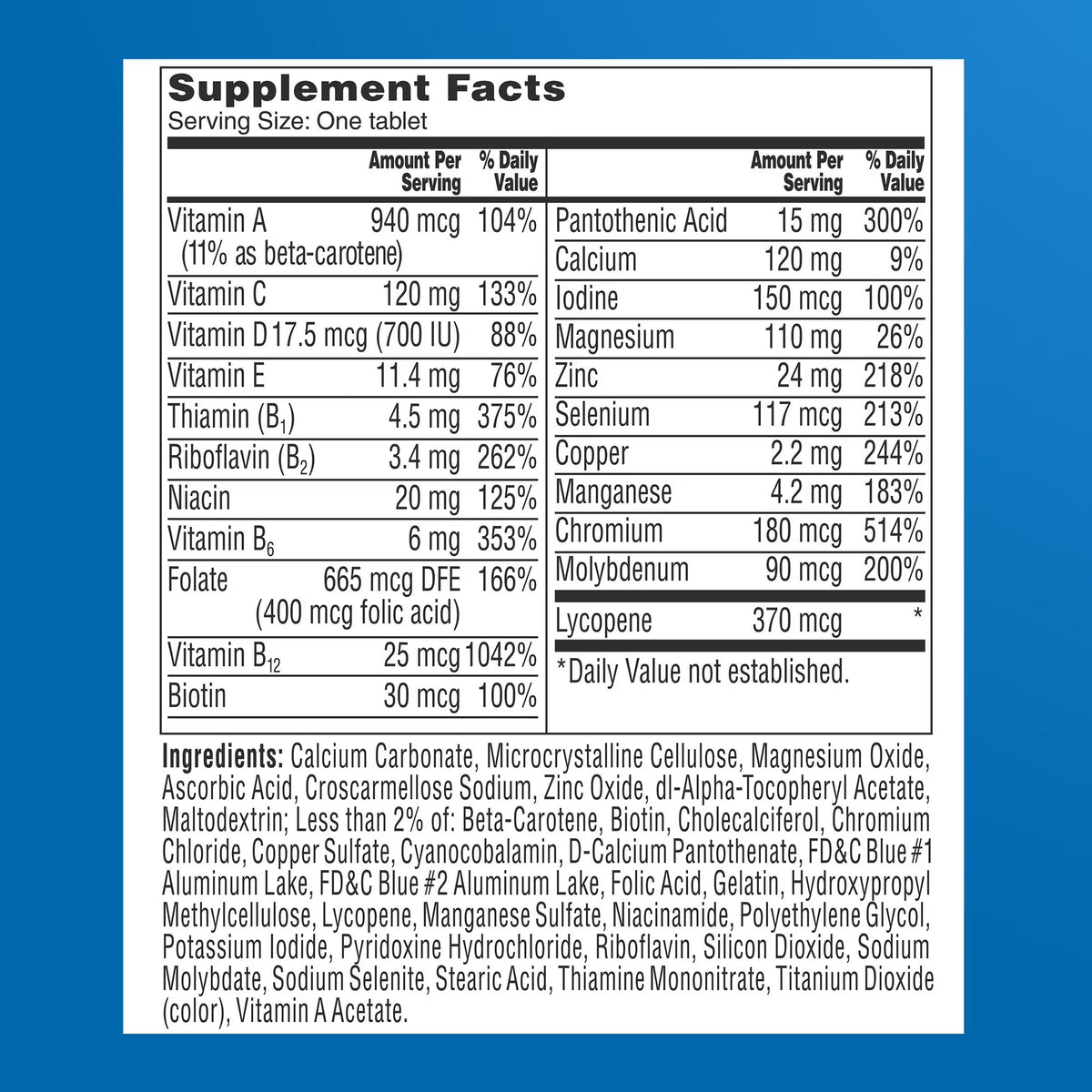 One a Day Men -Multivitaminico  Para Hombres  Mayores de 50 Años -300 tabletas