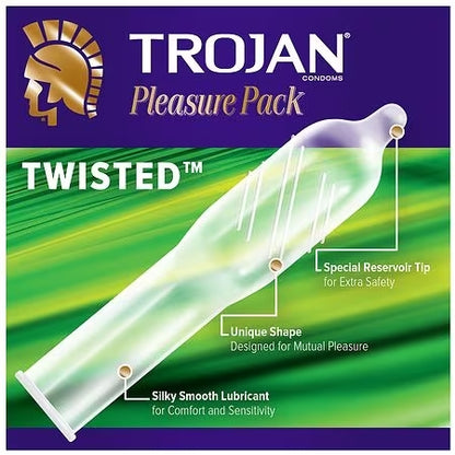 Trojan Pleasure PACK Condones lubricantes 12 unidades
