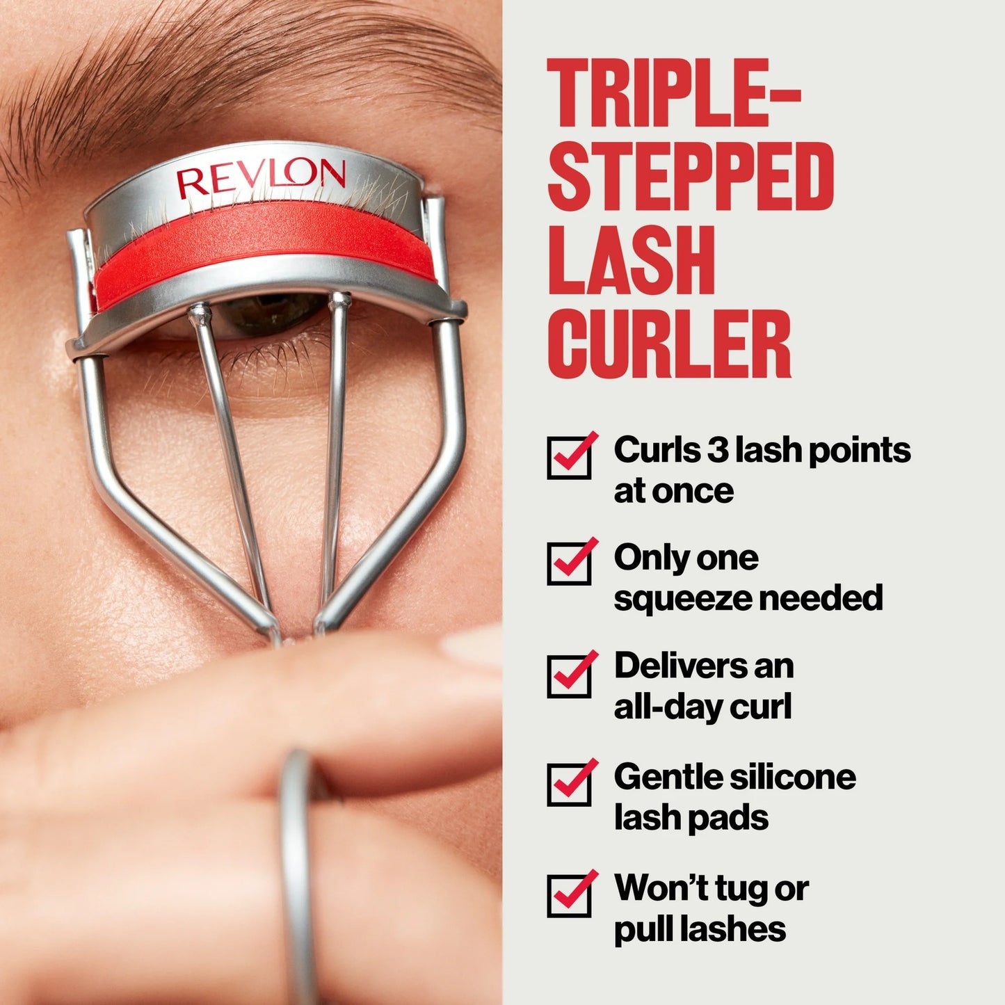 Revlon Rizador para pestañas triple escalón- Rojo