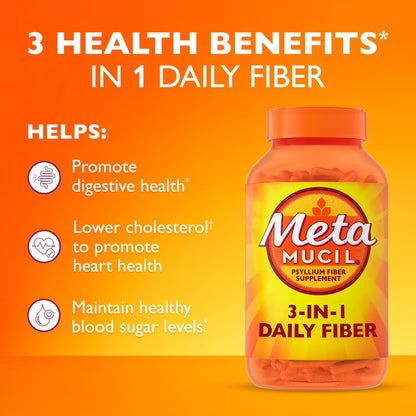 Metamucil Cápsulas de cáscara de psyllium , 300 cápsulas