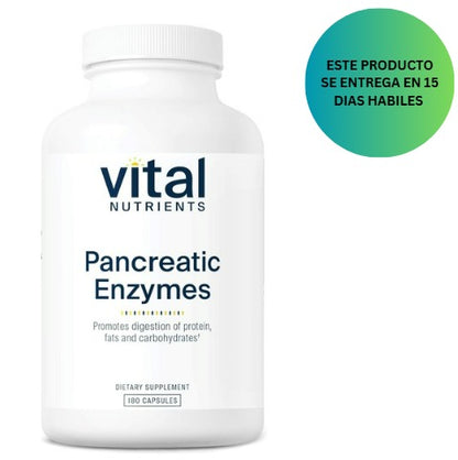 Vital Nutrients Enzimas pancreáticas de 1000 mg (fuerza completa) - 180 cápsulas