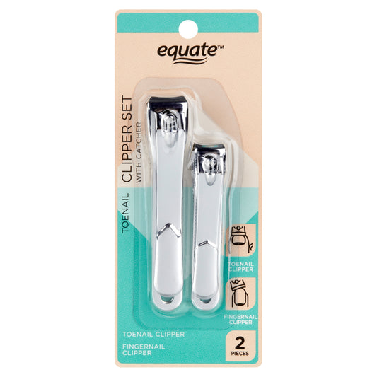 Equate Duo Pack de cortauñas dos tamaños plateado