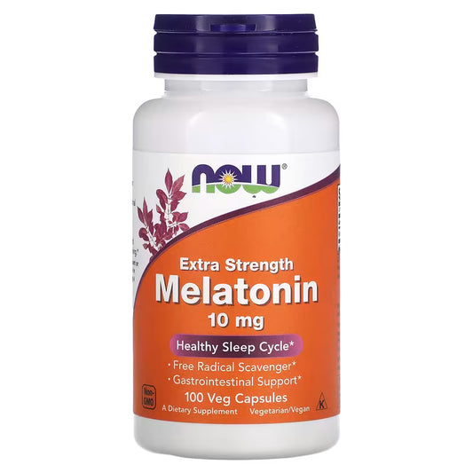 NOW  Melatonina, extra fuerte 10 mg, 100 cápsulas