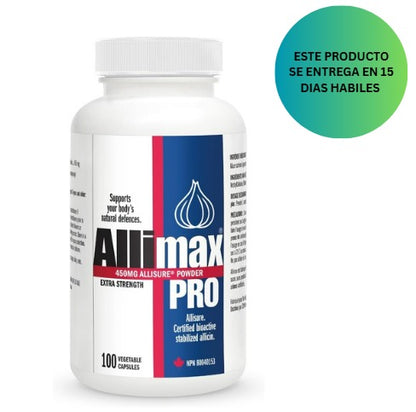 Allimax Pro Practitioner Strength 450 mg de alicina de ajo, 100 cápsulas vegetarianas