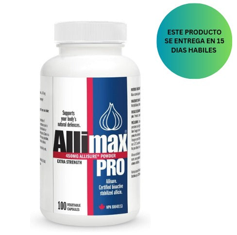 Allimax Pro Practitioner Strength 450 mg de alicina de ajo, 100 cápsulas vegetarianas