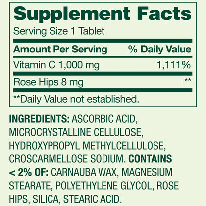 Spring Valley-  Vitamina C , 1000 mg- 500 tabletas
