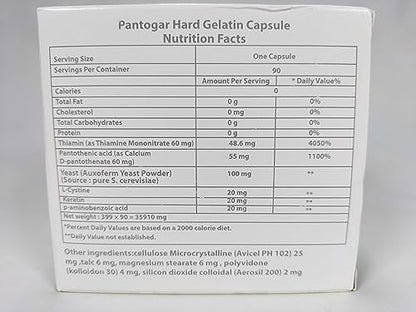 Pantogar Tratamiento Específico para Cabello y Uñas - 90 Capsulas