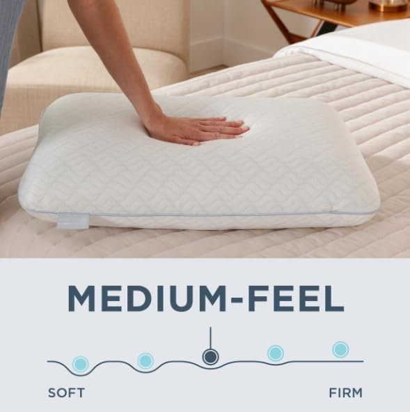 Serenity by Tempur-Pedics - Almohada de espuma viscoelástica de enfriamiento, color blanco