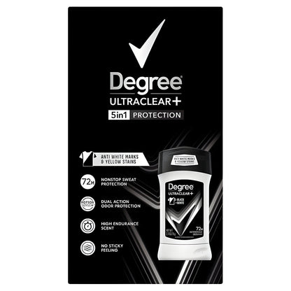Desodorante antitranspirante Degree Men UltraClear+, negro y blanco Blanco, 76gr