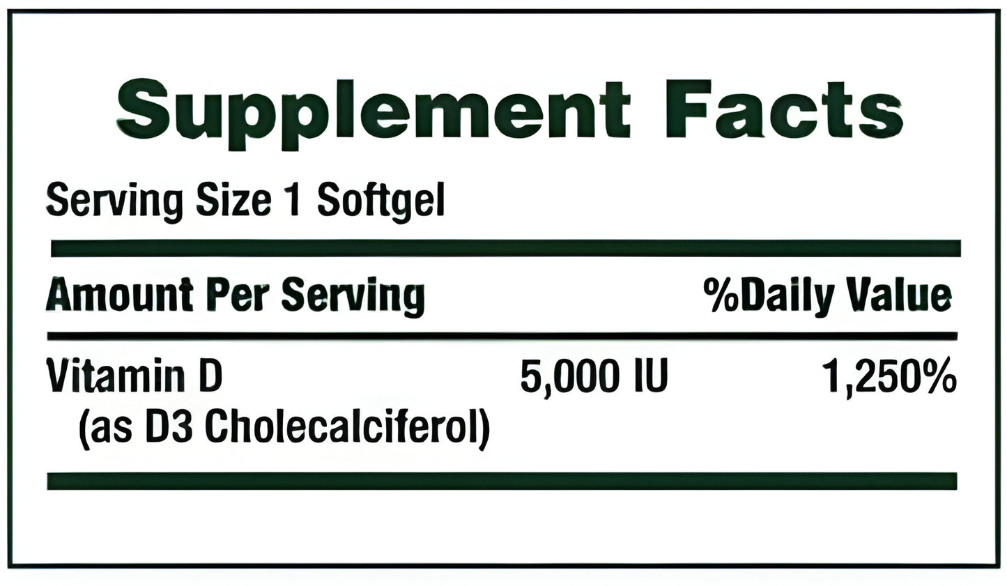 Nature Bounty Vitamina D3 125mcg (5000 iu) 400 capsulas