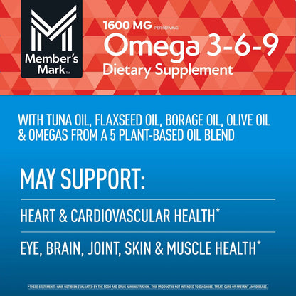 Omega 3 6 9 Members Mark 300 Softgels