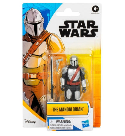Star Wars Figura de acción de The Mandalorian y 2 accesorios (4")